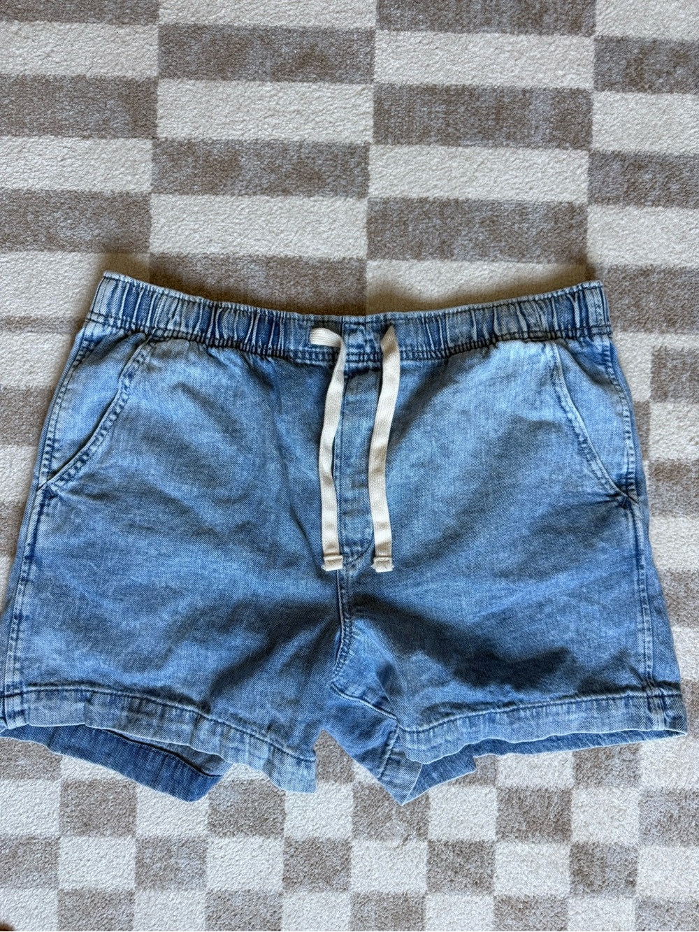 GAP Light Blue Denim Drawstring Women’s Shorts with White Tie